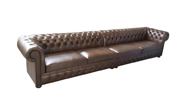 Xlmoebel Sofa Großes Chesterfield-Sofa 430cm für 7 Personen mit Lederoptik günstig online kaufen