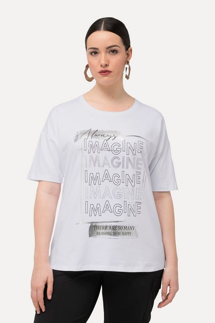 Ulla Popken Rundhalsshirt T-Shirt Imagine Ziersteine Rundhals Halbarm günstig online kaufen