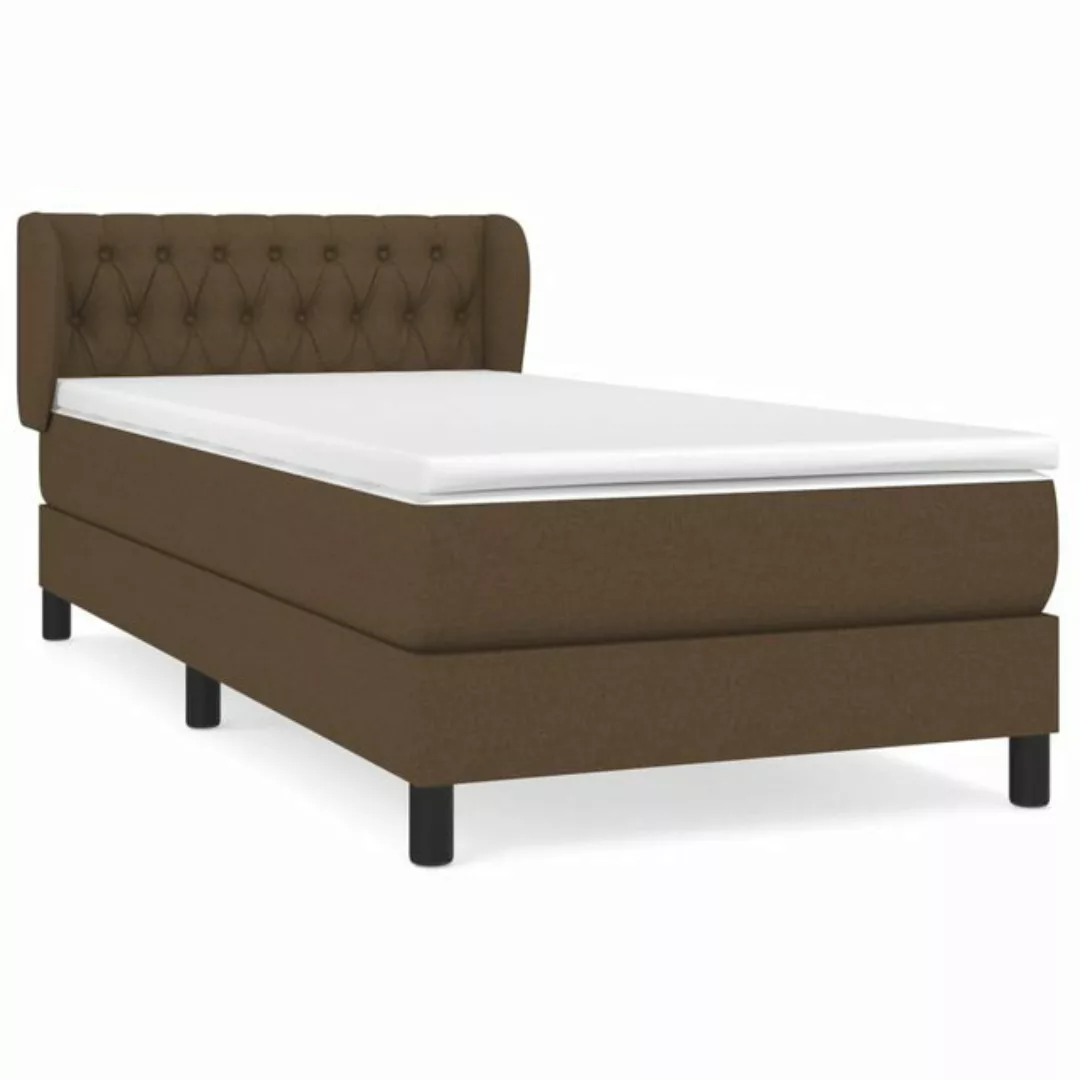 vidaXL Boxspringbett Boxspringbett mit Matratze Dunkelbraun 90x200 cm Stoff günstig online kaufen