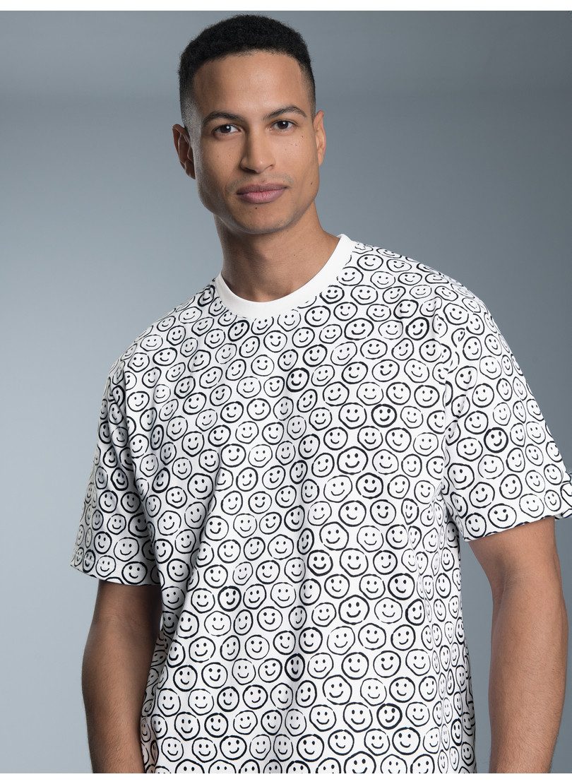 Trigema T-Shirt "TRIGEMA T-Shirt mit freundlichem Smiley-Muster", (1 tlg.) günstig online kaufen