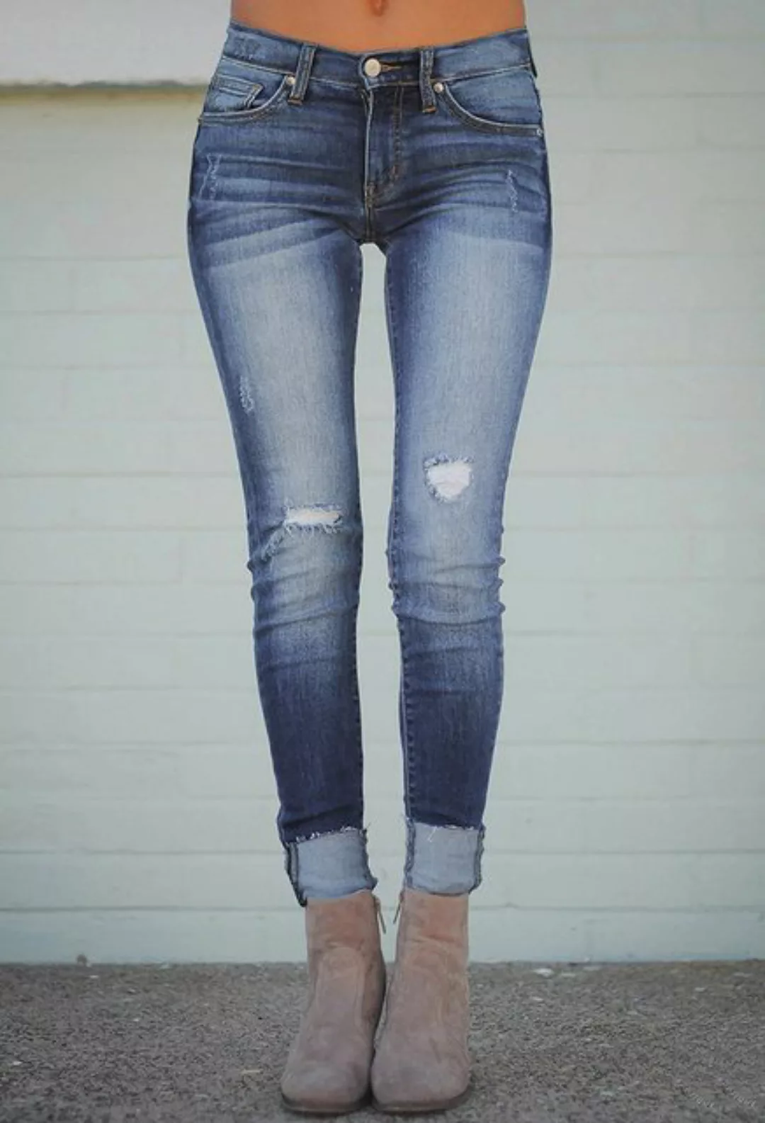 CHENIN Skinny-fit-Jeans Damen-jeans mit mittlerer leibhöhe, schmaler passfo günstig online kaufen