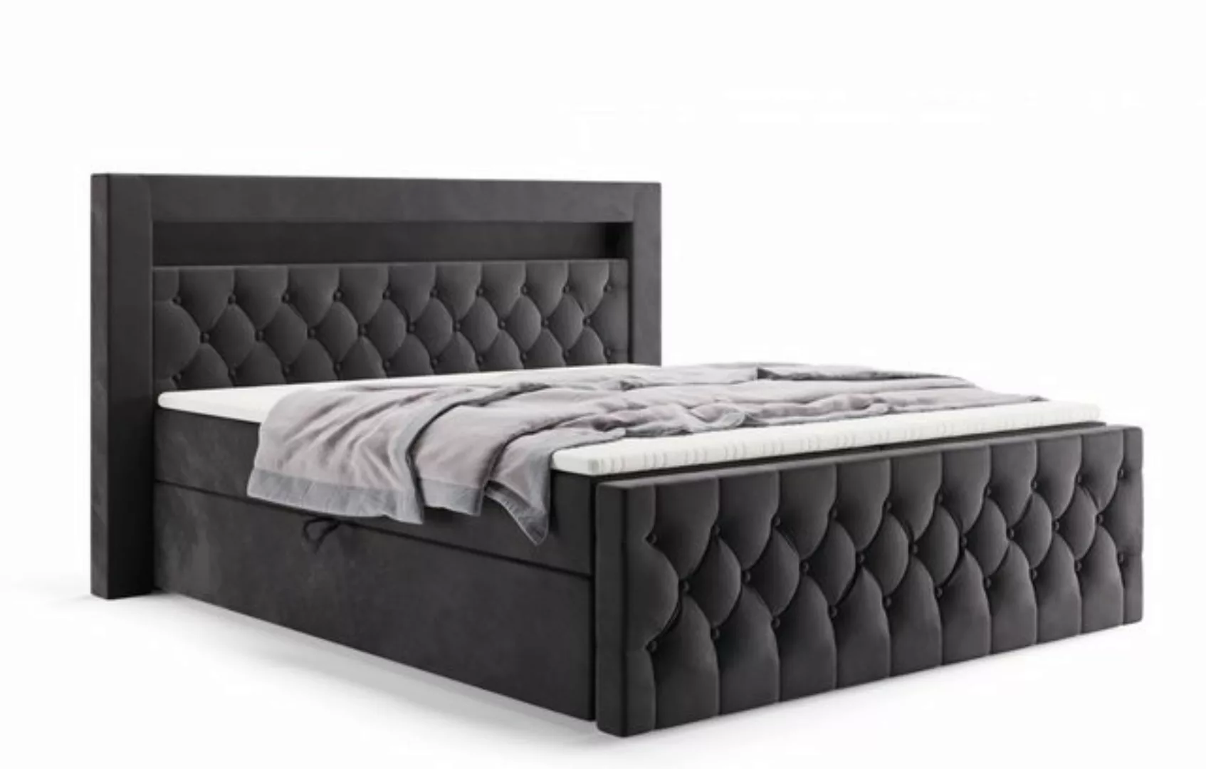 Labett Boxspringbett mit gestepptem Kopf- & Fußteil GOLD 9 (Boxspringbett, günstig online kaufen