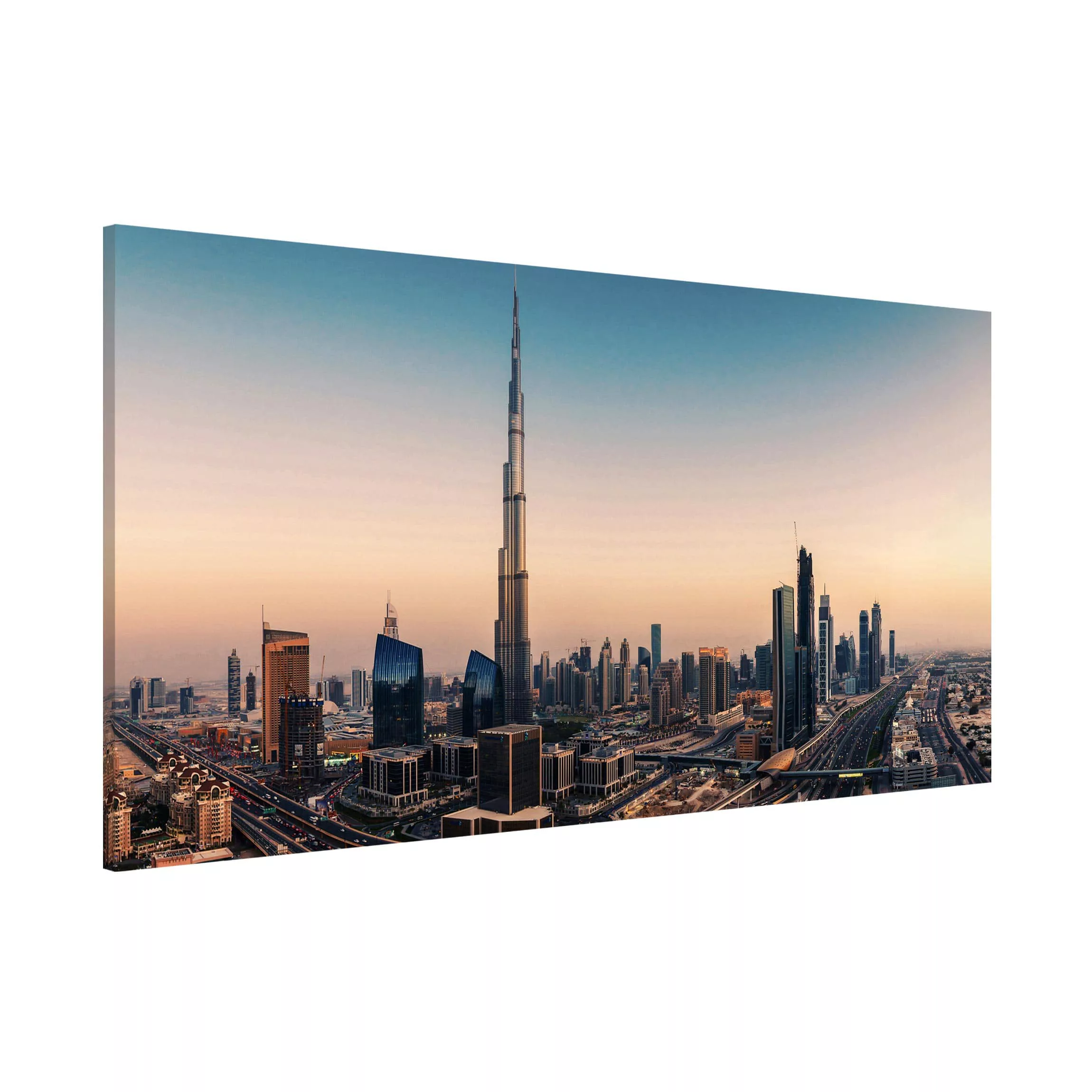 Magnettafel Architektur & Skyline - Querformat 2:1 Abendstimmung in Dubai günstig online kaufen