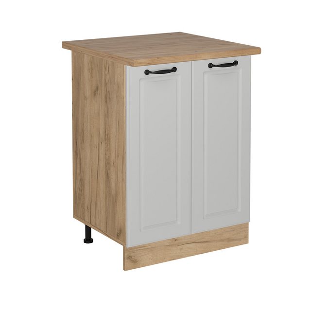 Vicco Unterschrank R-Line, Weiß Landhaus/Goldkraft Eiche, 60 cm, AP Eiche günstig online kaufen