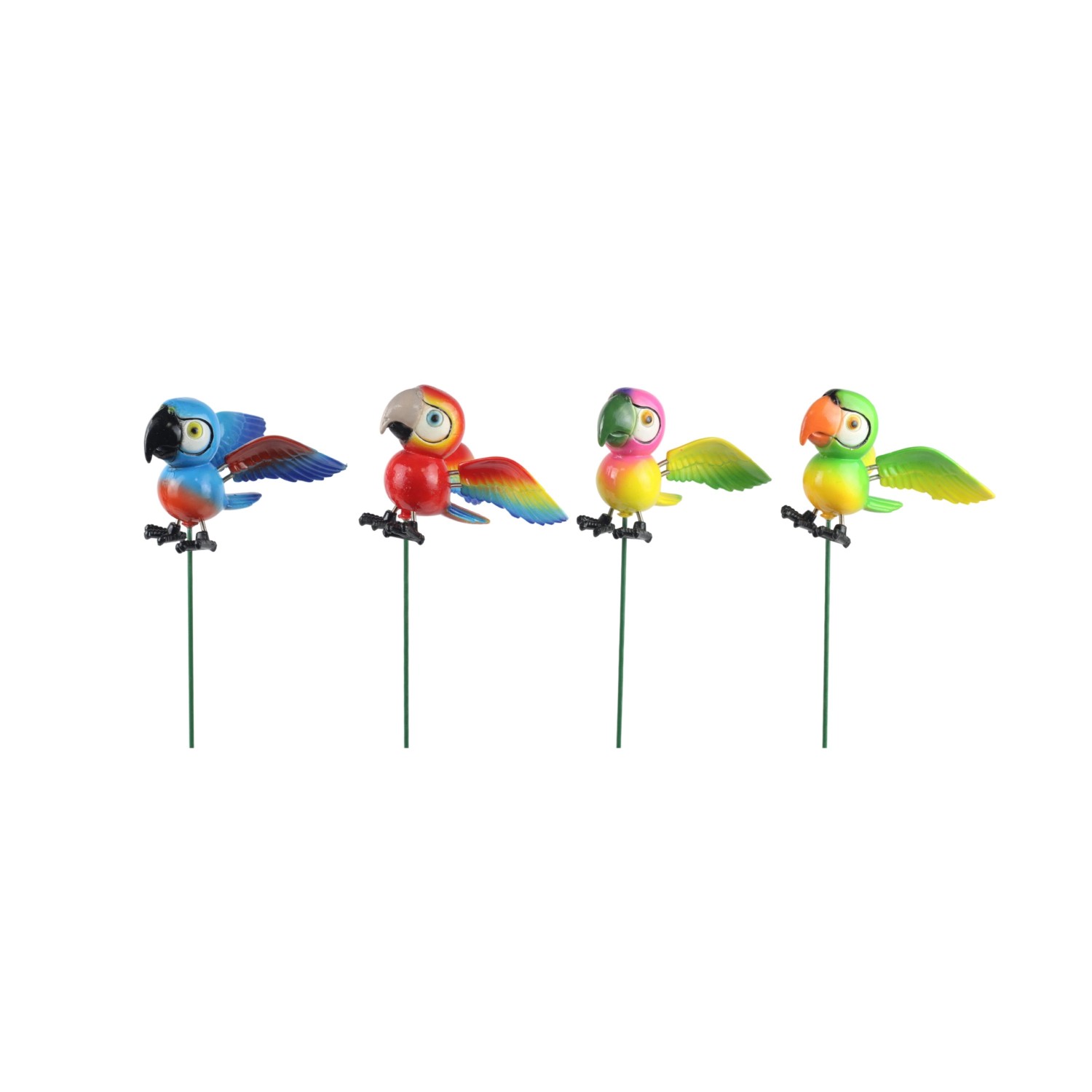 Deko-Gartenstecker Papageienvogel 4-fach Sortiert 45 cm x 3,5 cm x 10 cm günstig online kaufen