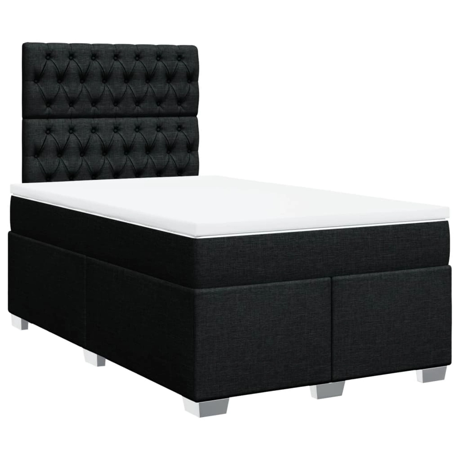 vidaXL Boxspringbett mit Matratze Schwarz 120x190 cm Stoff2099650 günstig online kaufen