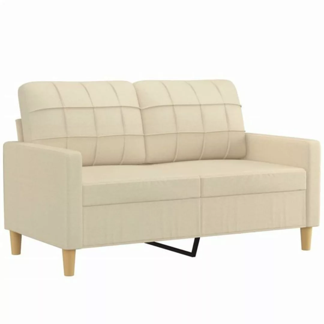 vidaXL Sofa 2-Sitzer Sofa Couch Möbel Creme 120 cm Stoff günstig online kaufen