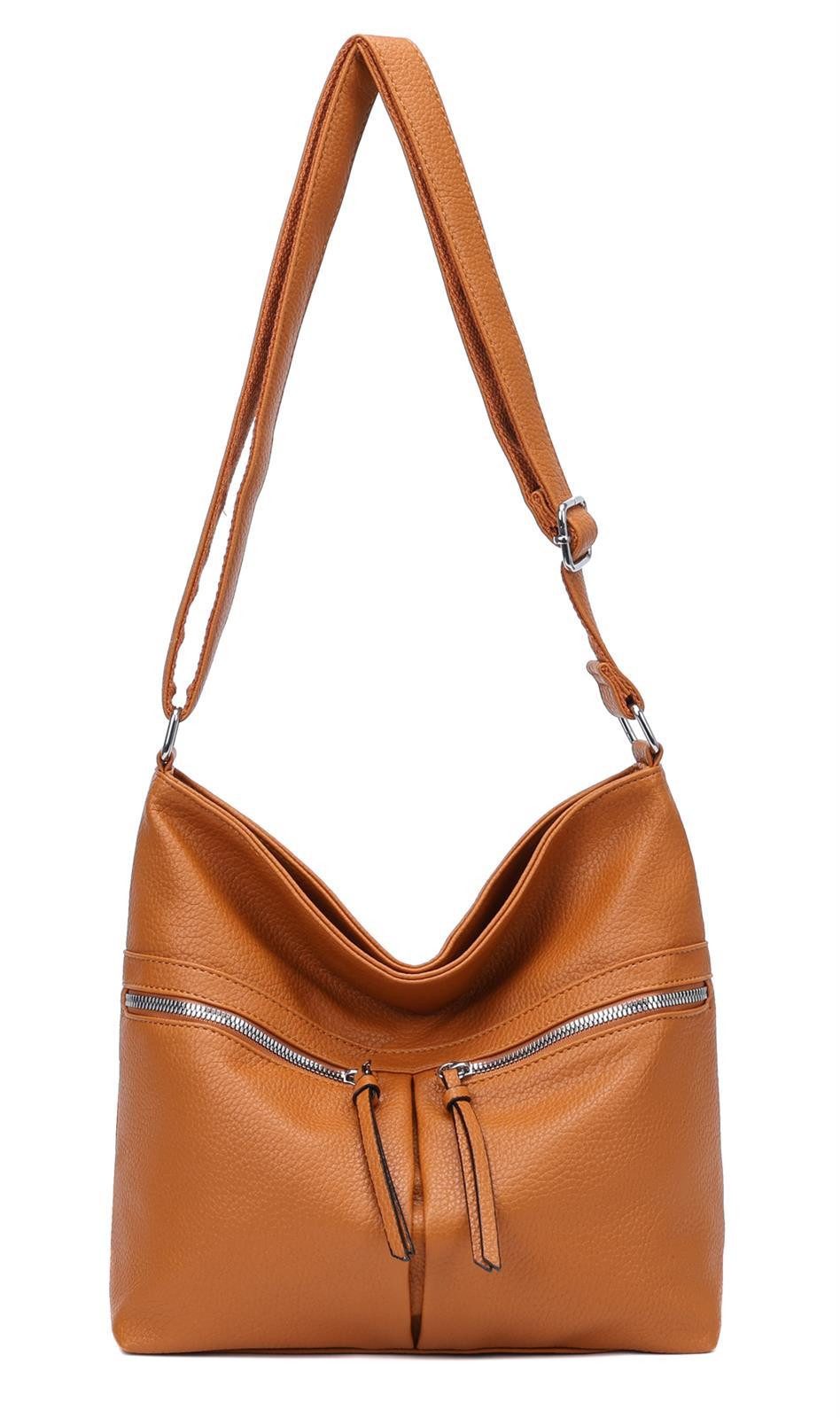 ITALYSHOP24 Schultertasche Damen Tasche Shopper Umhängetasche günstig online kaufen