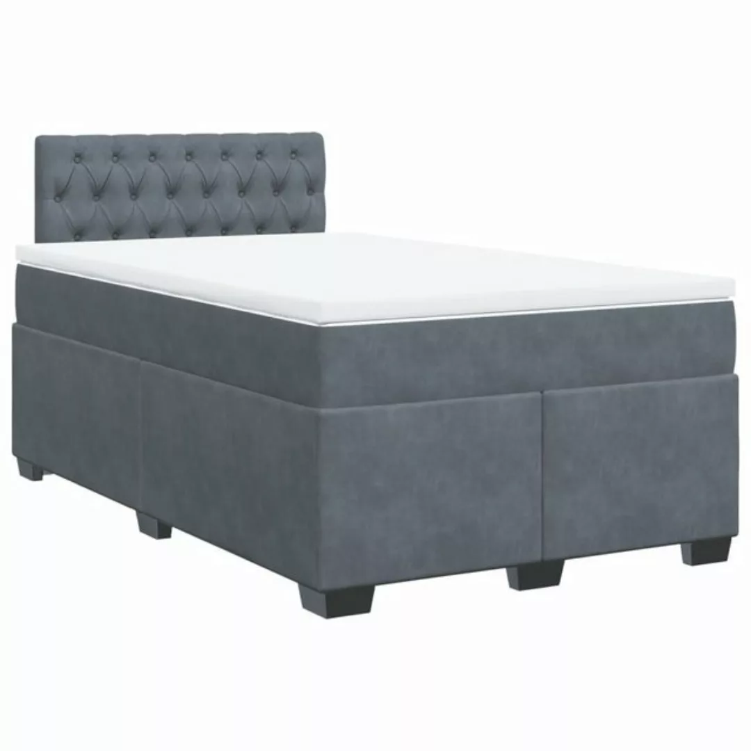 vidaXL Boxspringbett mit Matratze Dunkelgrau 120x200 cm Samt2099141 günstig online kaufen