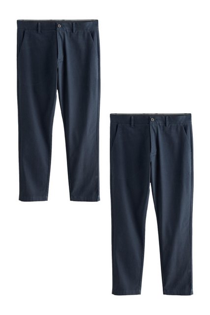 Next Chinohose Slim Fit Stretch-Chinohose mit Gürtel, 2er-Pack (2-tlg) günstig online kaufen