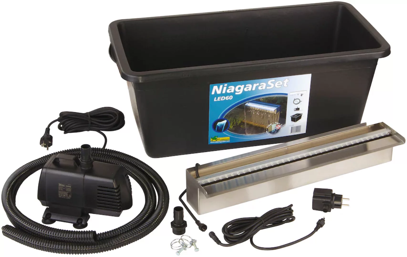 Ubbink Wasserfall "Niagara 60 LED", (Set, mit 35 LEDs; Pumpe 3900 l/h, Schl günstig online kaufen
