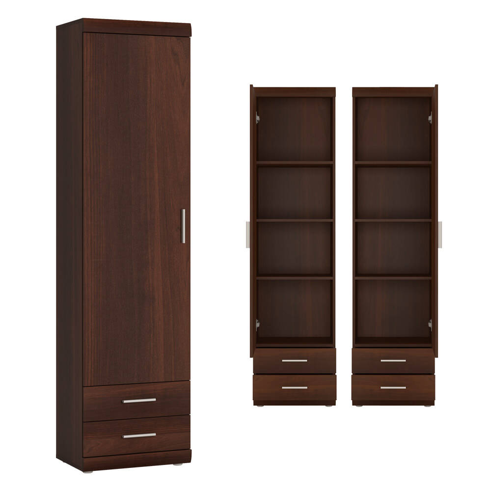 Lomadox Mehrzweckschrank IMPERIA-129 Wohnzimmer schmal 50 cm Nussbaum Schra günstig online kaufen