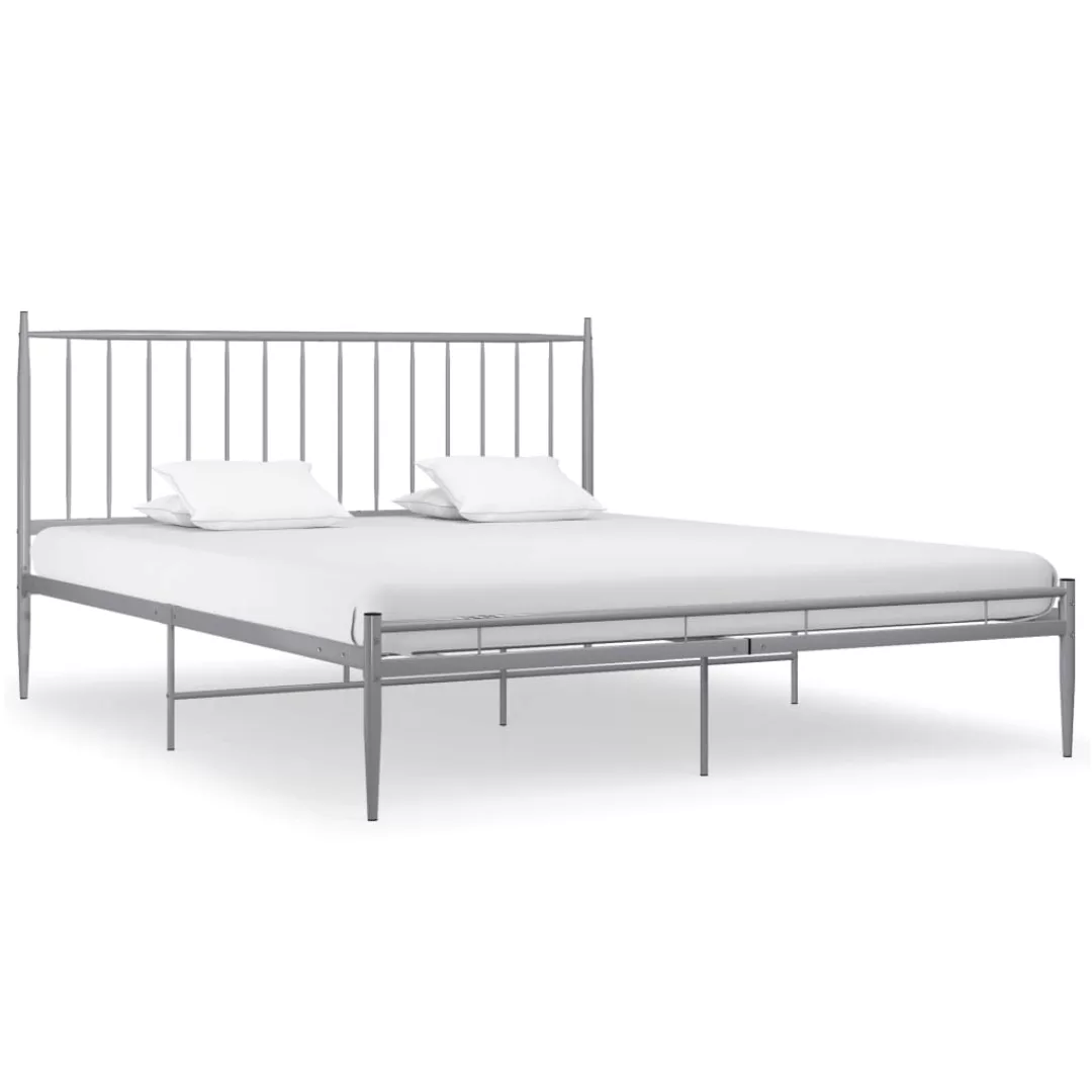 Bett Grau Metall 180x200 Cm günstig online kaufen