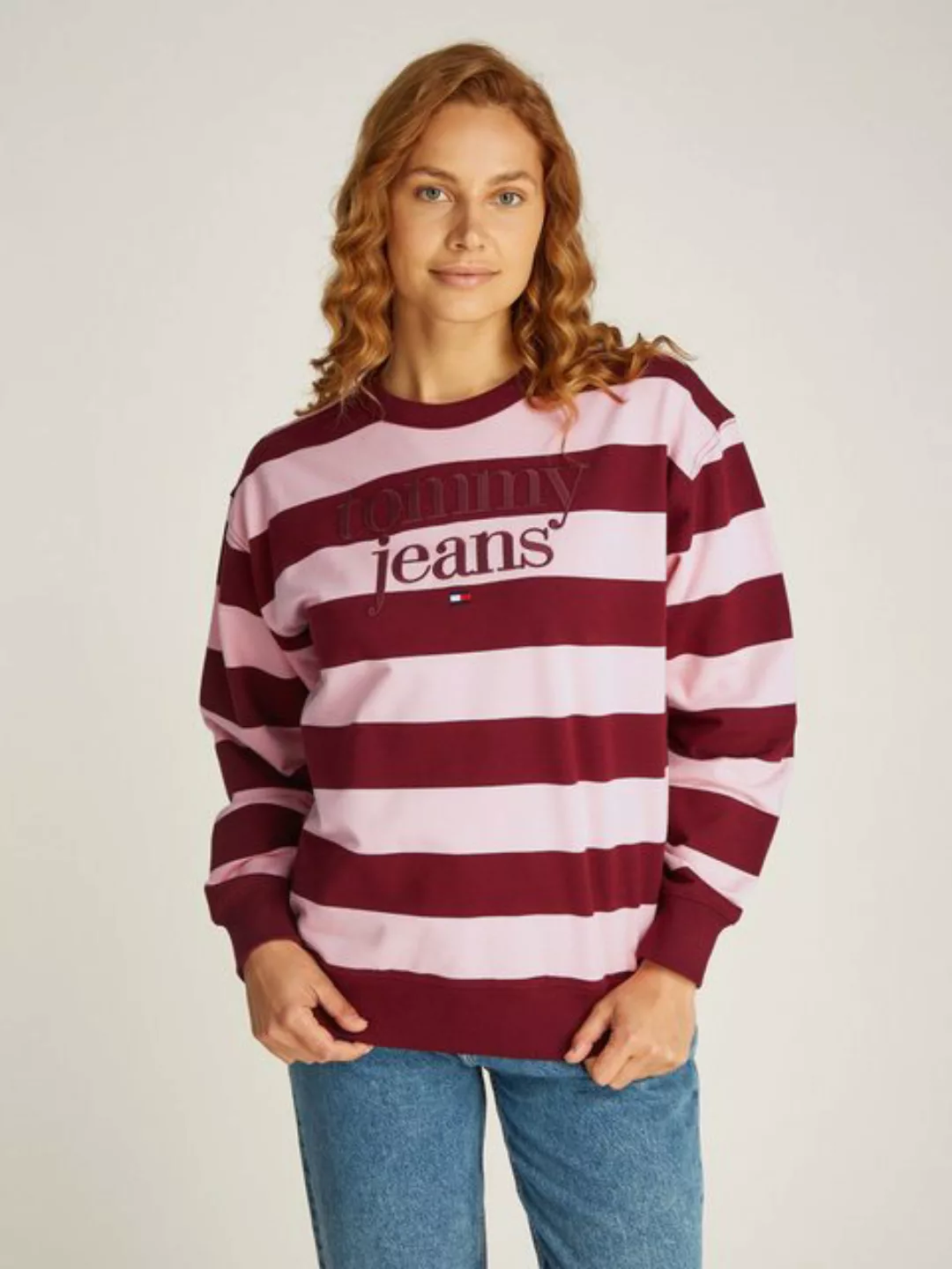 Tommy Jeans Sweatshirt "TJW RLX STRIPE ESS LOGO 1 CREW", mit Streifendessin günstig online kaufen