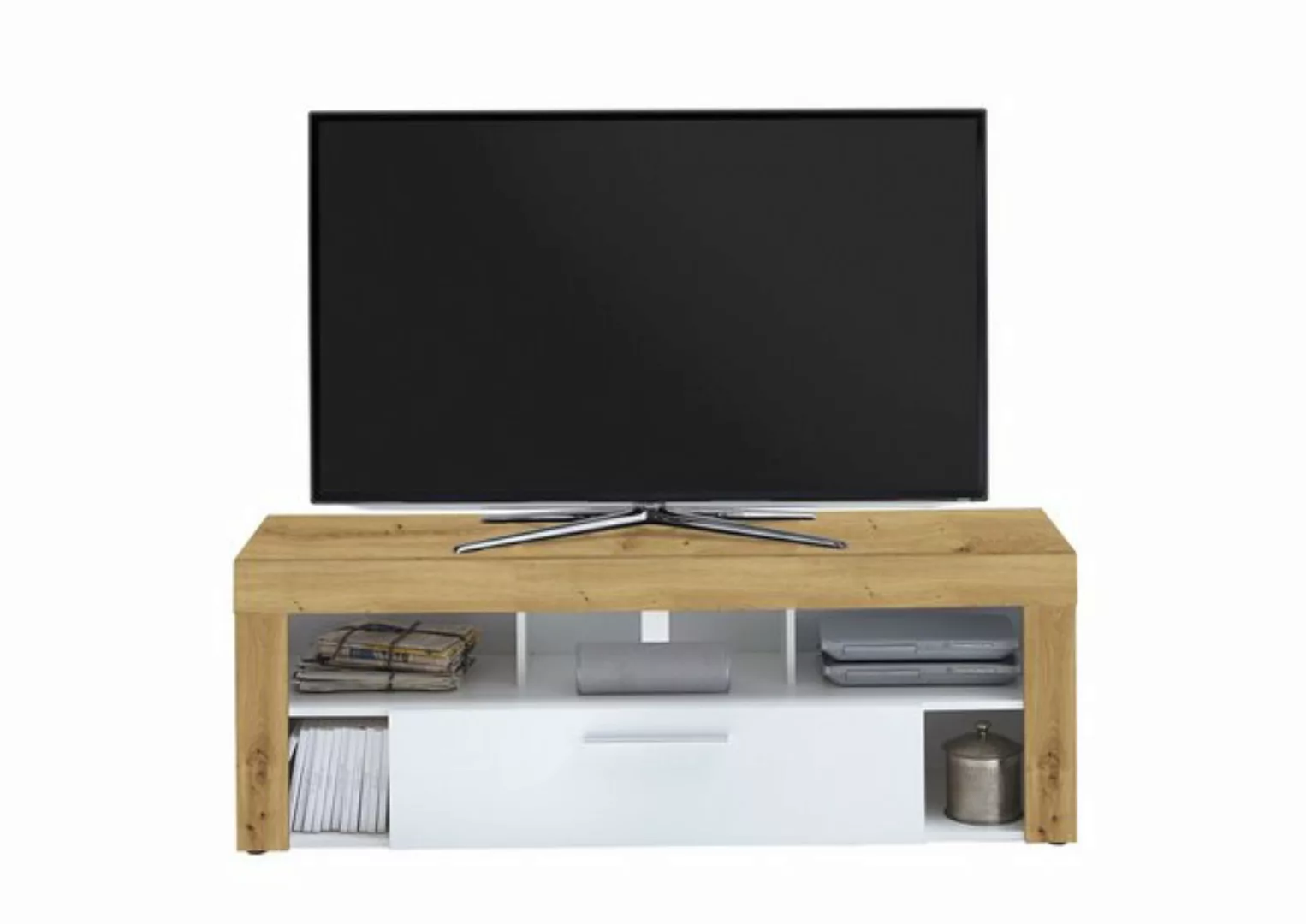 FMD Möbel TV-Schrank in Artisan Eiche Dekor-weiß - 150x53x41,4cm (BxHxT) günstig online kaufen