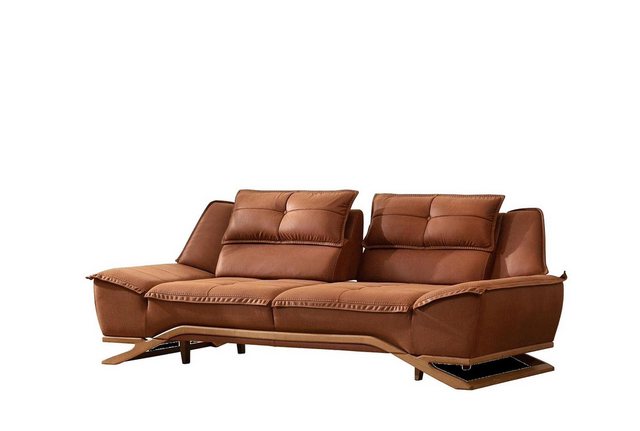 JVmoebel Sofa Dreisitzer Stoffsofa Couch Braun Sofa 3 Sitzer Polstersofa Mo günstig online kaufen