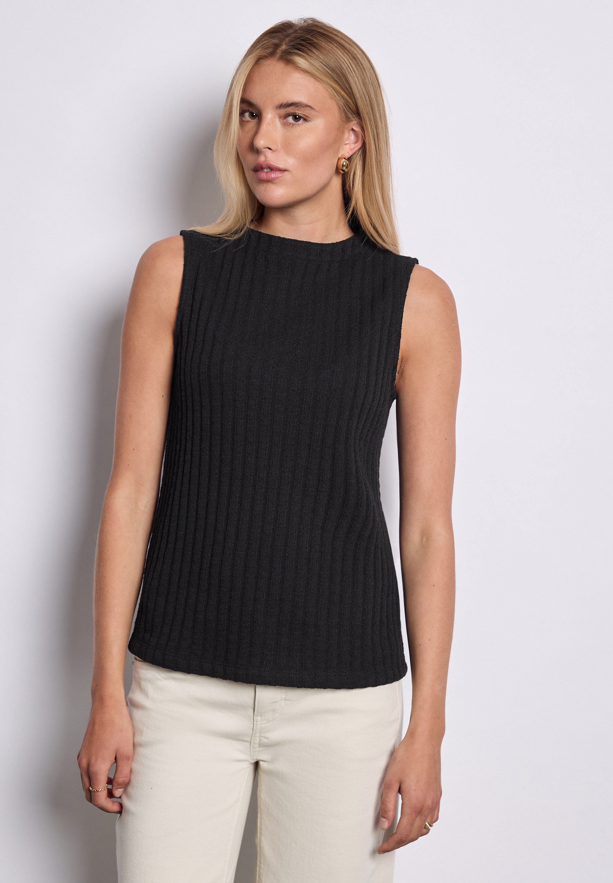 STREET ONE STUDIO Ripptanktop, mit Stehkragen günstig online kaufen