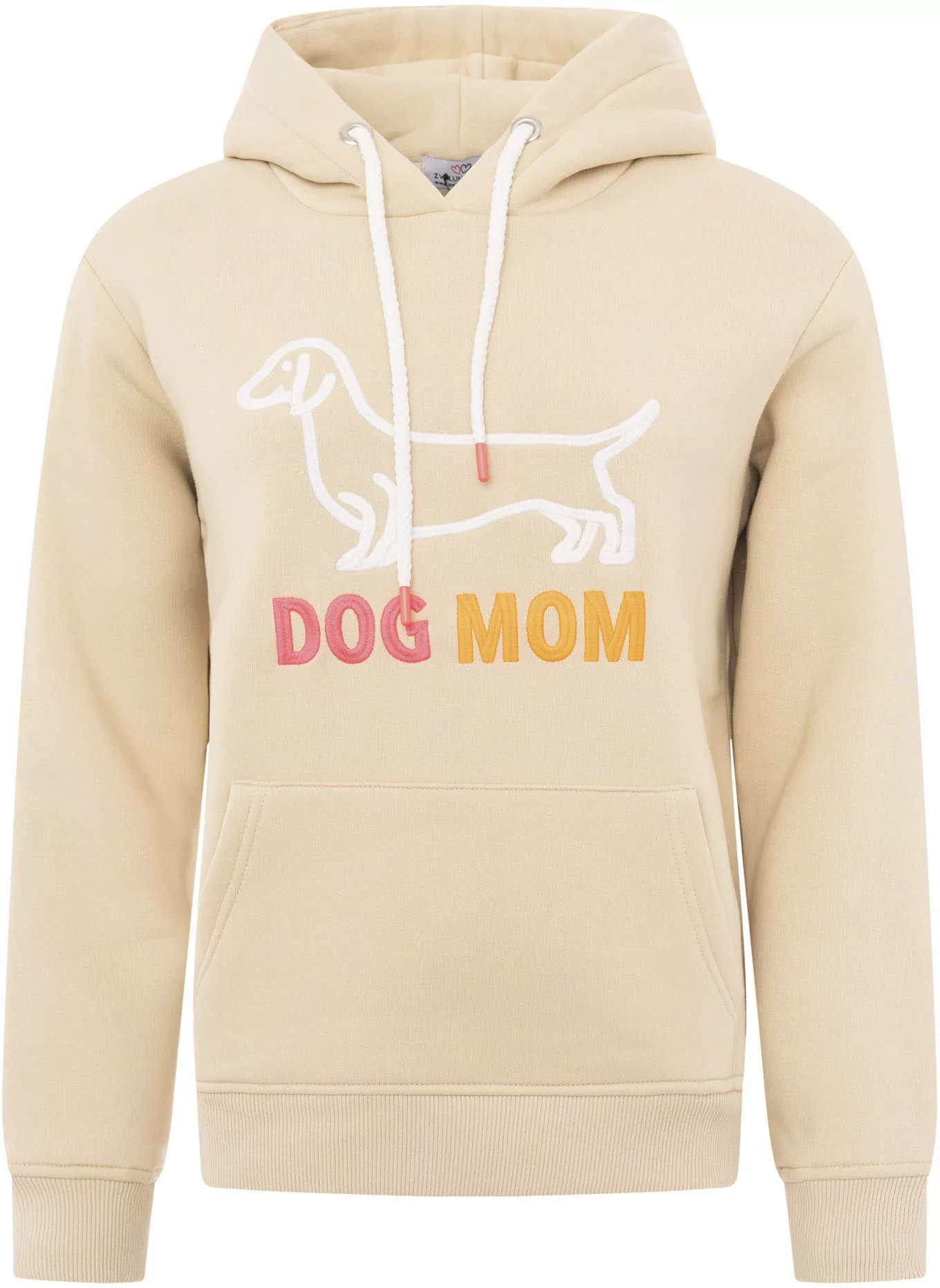 Zwillingsherz Hoodie "Dog Mom" mit Kapuze, Hundemotiv und Fronttaschen günstig online kaufen