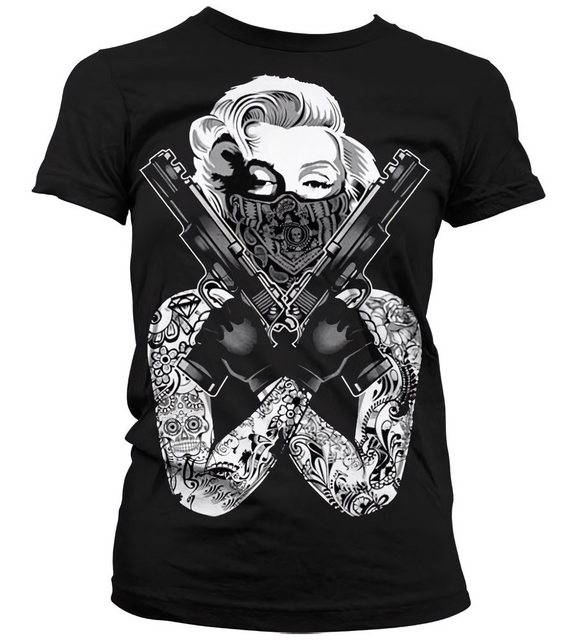 Marilyn Monroe T-Shirt Gangsta Pose Girly T-Shirt günstig online kaufen