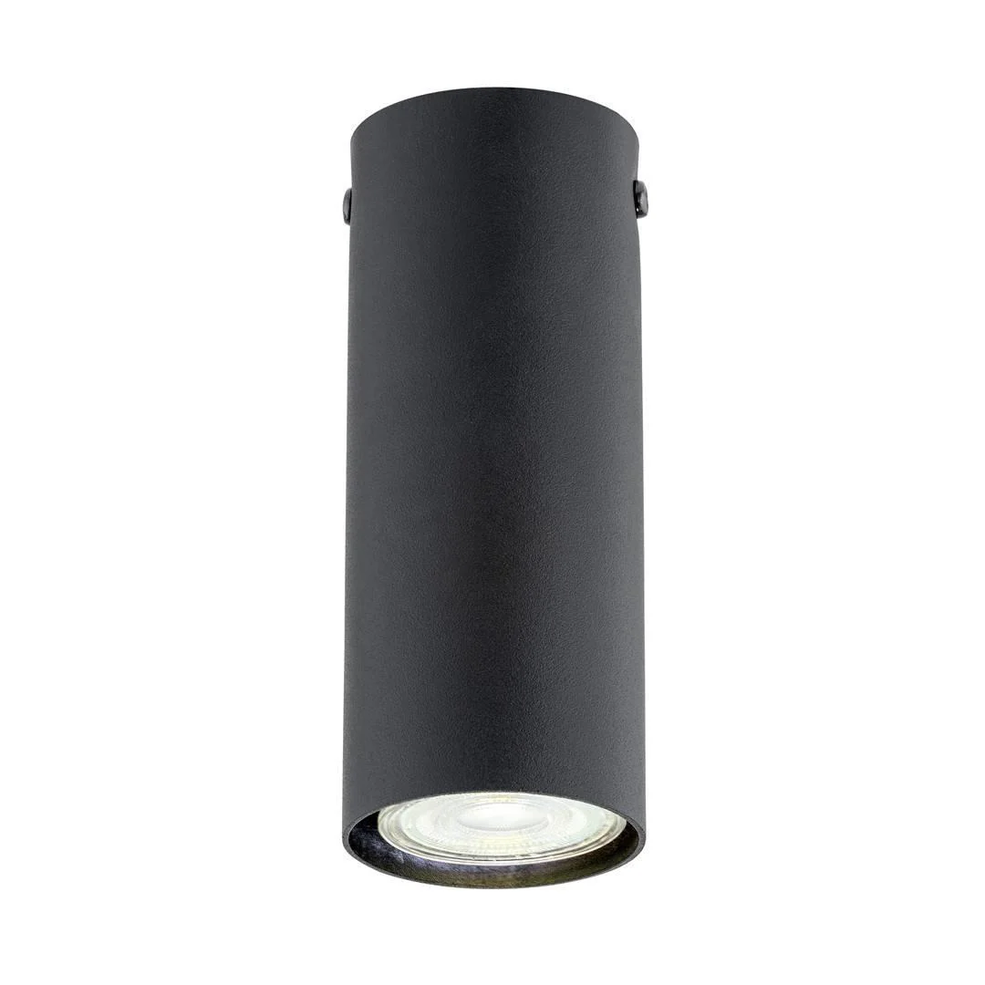 Deckenstrahler Tecno 1S, Stahl, GU10, Höhe 15 cm, schwarz günstig online kaufen