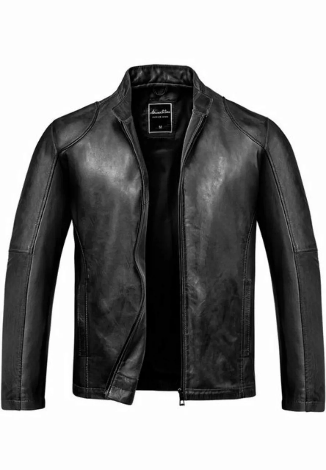 Amaci&Sons Lederjacke OKEMOS Lederjacke Echtleder Herren Biker Zipper Jacke günstig online kaufen