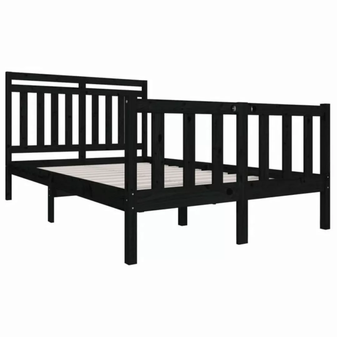 furnicato Bettgestell Massivholzbett Schwarz 120x200 cm (1-tlg) günstig online kaufen