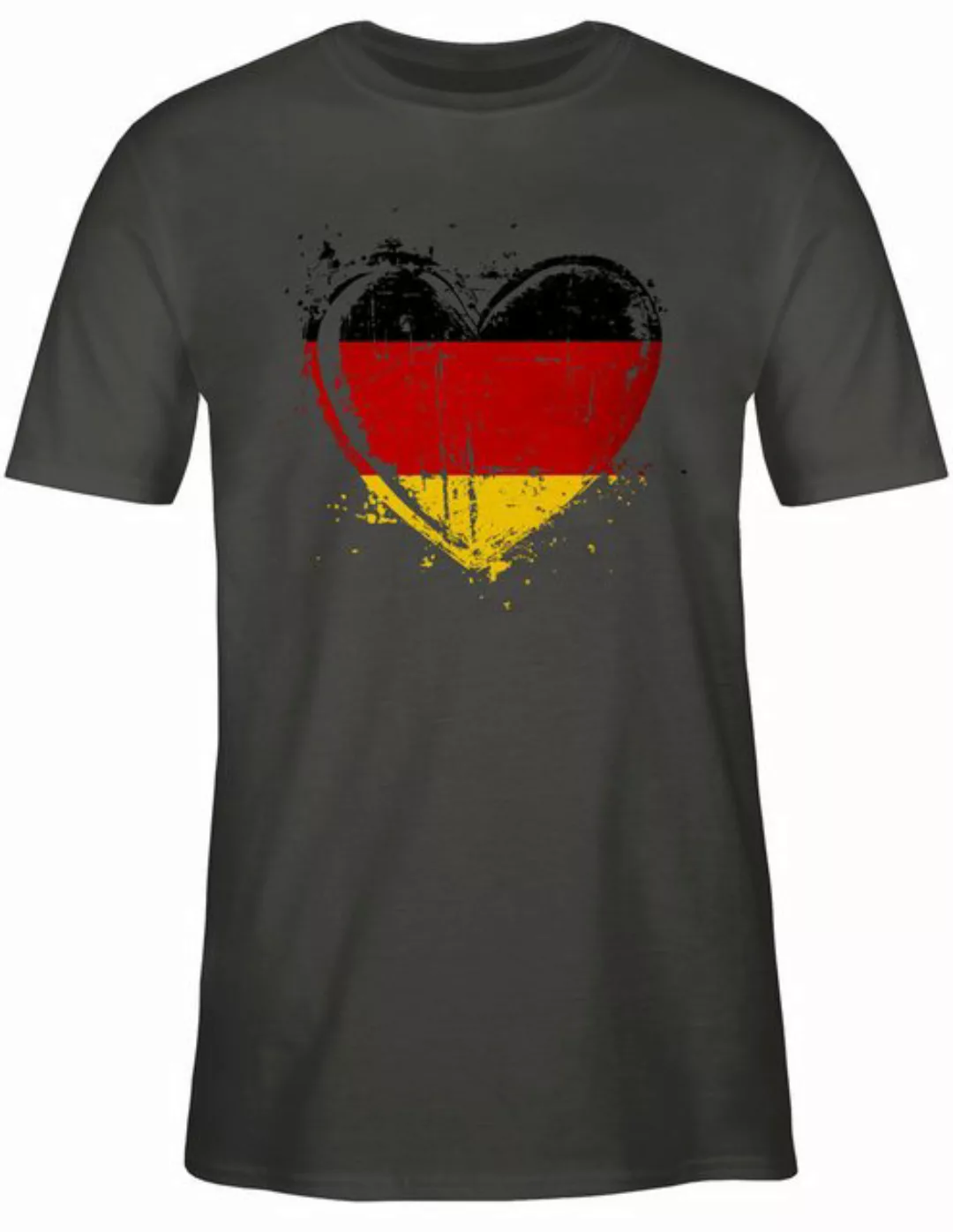 Shirtracer T-Shirt Deutschland Herz Motiv, Schwarz Rot Gold, Germany 2024 F günstig online kaufen