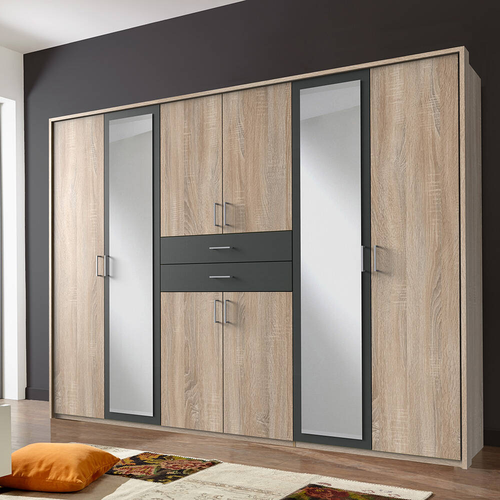 Lomadox Kleiderschrank DUNMORE-43 Drehtürenschrank 273cm mit Passepartoutra günstig online kaufen