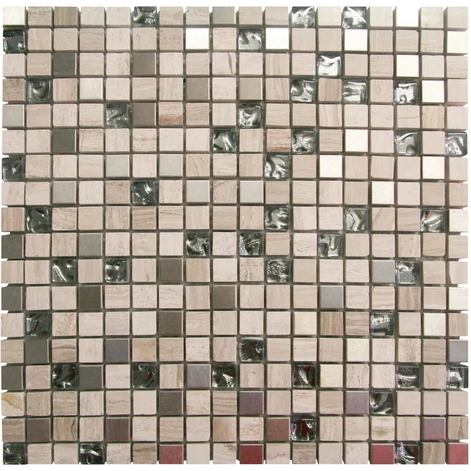 Mosaikmatte Glas Naturstein Manhattan 30 cm x 30 cm günstig online kaufen