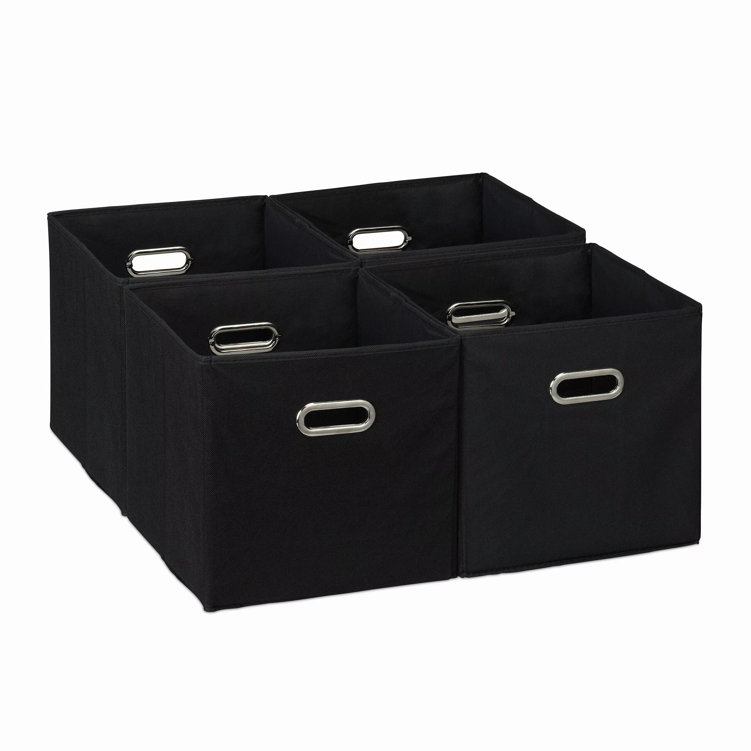 relaxdays Aufbewahrungsbox im 4er Set, Schwarz günstig online kaufen