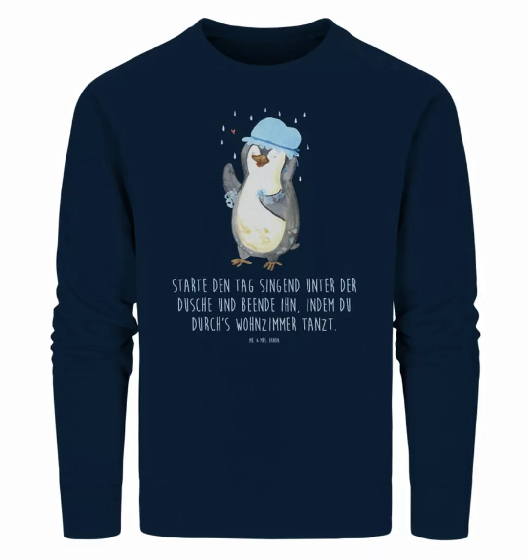 Mr. & Mrs. Panda Longpullover Größe L Pinguin Duschen - French Navy - Gesch günstig online kaufen