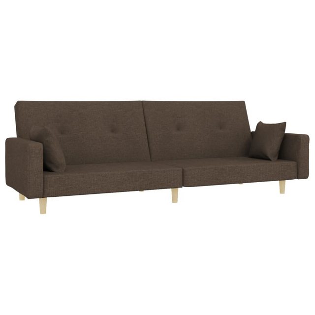 vidaXL Sofa Schlafsofa 2-Sitzer mit 2 Kissen Taupe Stoff günstig online kaufen