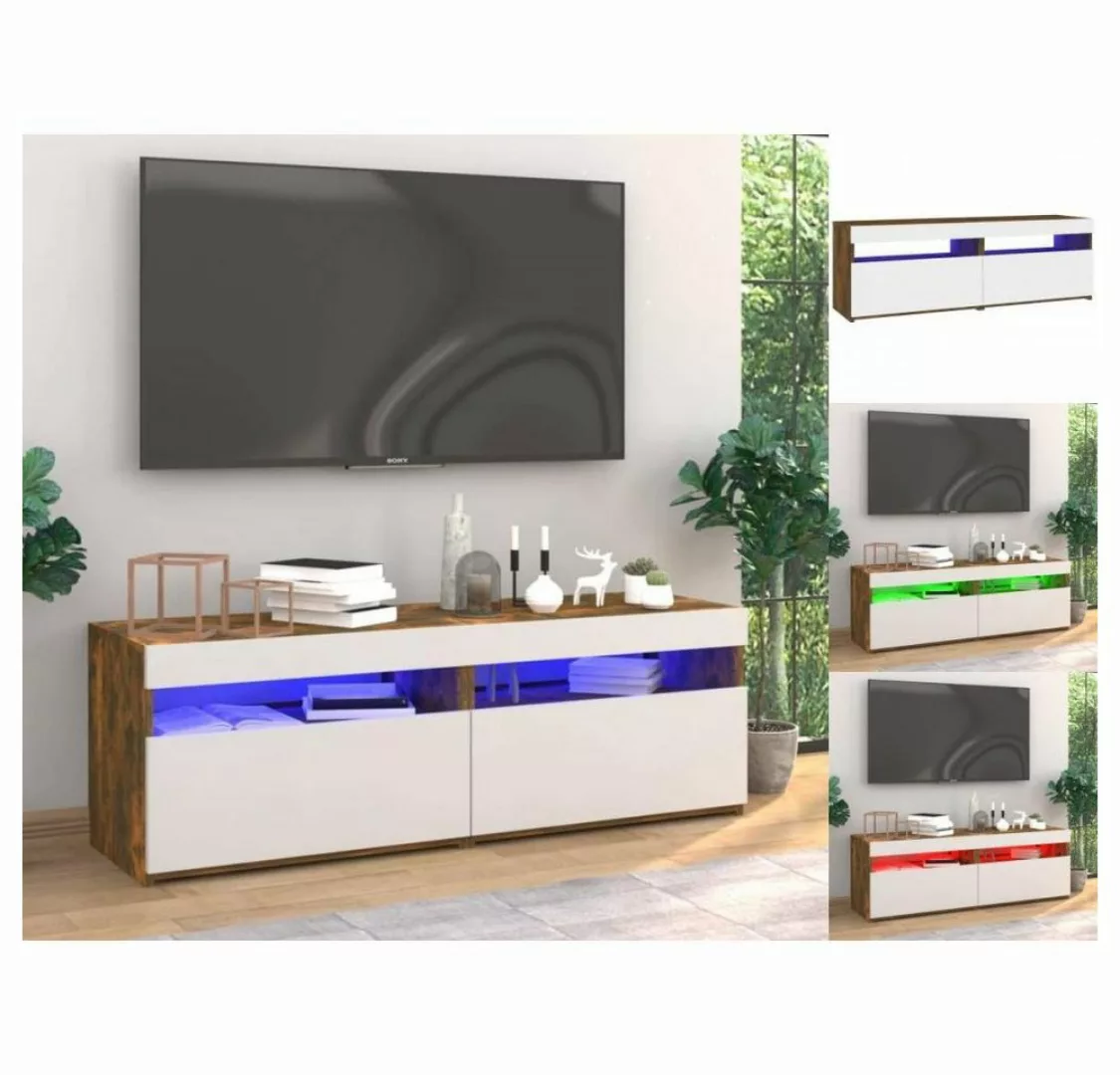 vidaXL TV-Schrank TV-Schränke 2 Stk mit LED-Leuchten Räuchereiche 60x35x40 günstig online kaufen