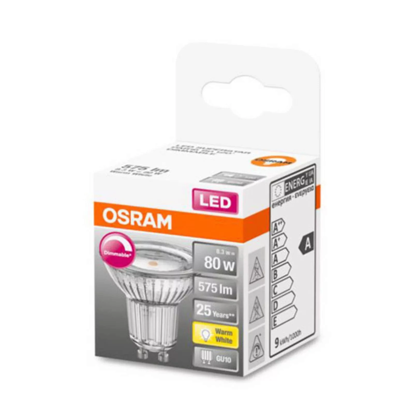 Osram LED Lampe ersetzt 51W Gu10 Reflektor - Par16 in Transparent 7,9W 650l günstig online kaufen