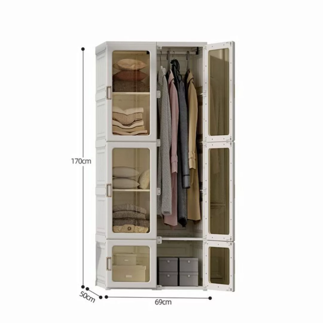 Fangqi Kleiderschrank Kleiderschrank mit transparenten Türen 10 Fächer 6 Tü günstig online kaufen