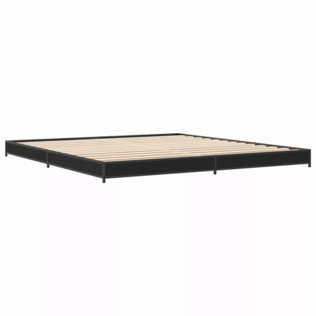 vidaXL Bett Bettgestell Schwarz 160x200 cm Holzwerkstoff und Metall günstig online kaufen