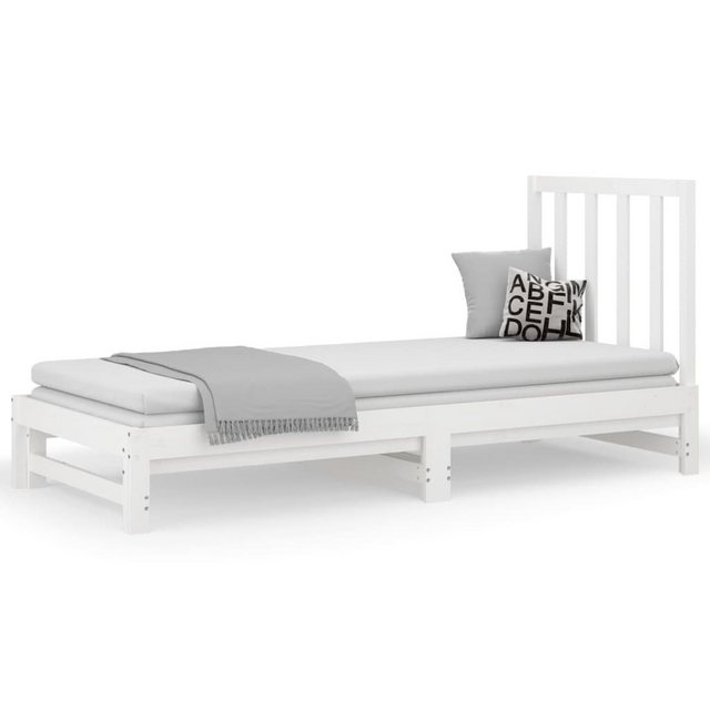 vidaXL Gästebett Gästebett Tagesbett Ausziehbar Weiß 2x90x190 cm Massivholz günstig online kaufen