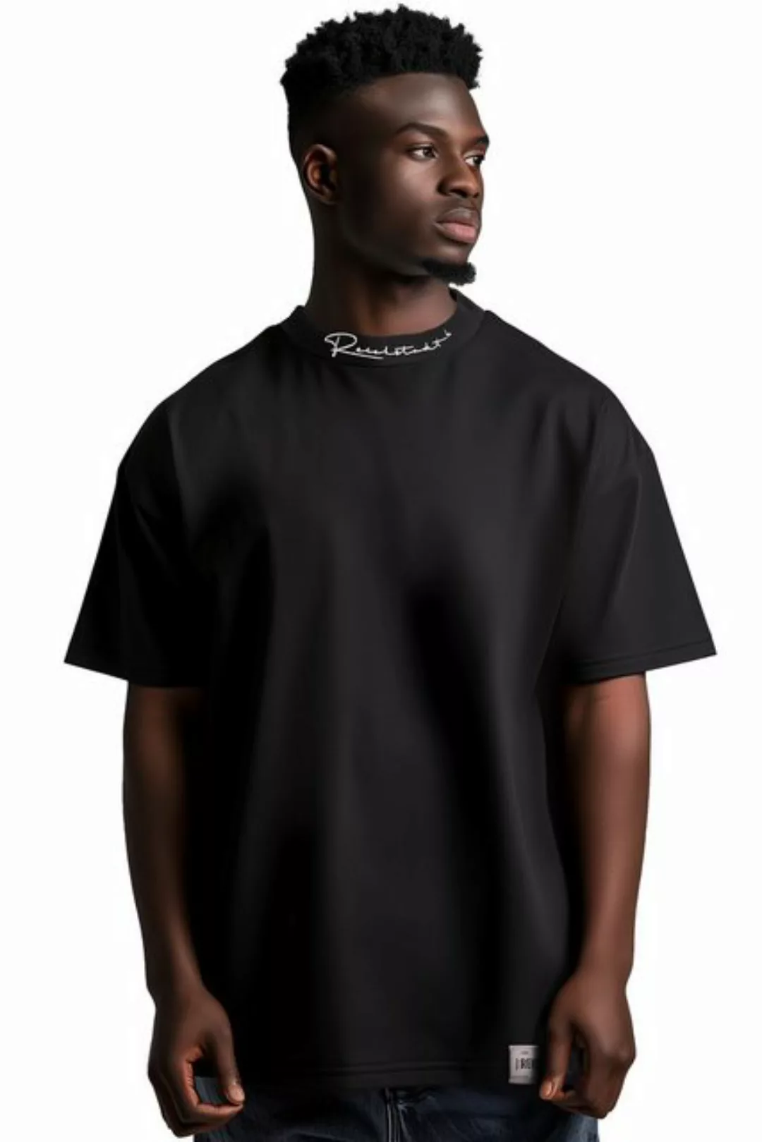 Reichstadt Oversize-Shirt Casual Kurzarm T-shirt 23RS041 Black S mit Stitch günstig online kaufen