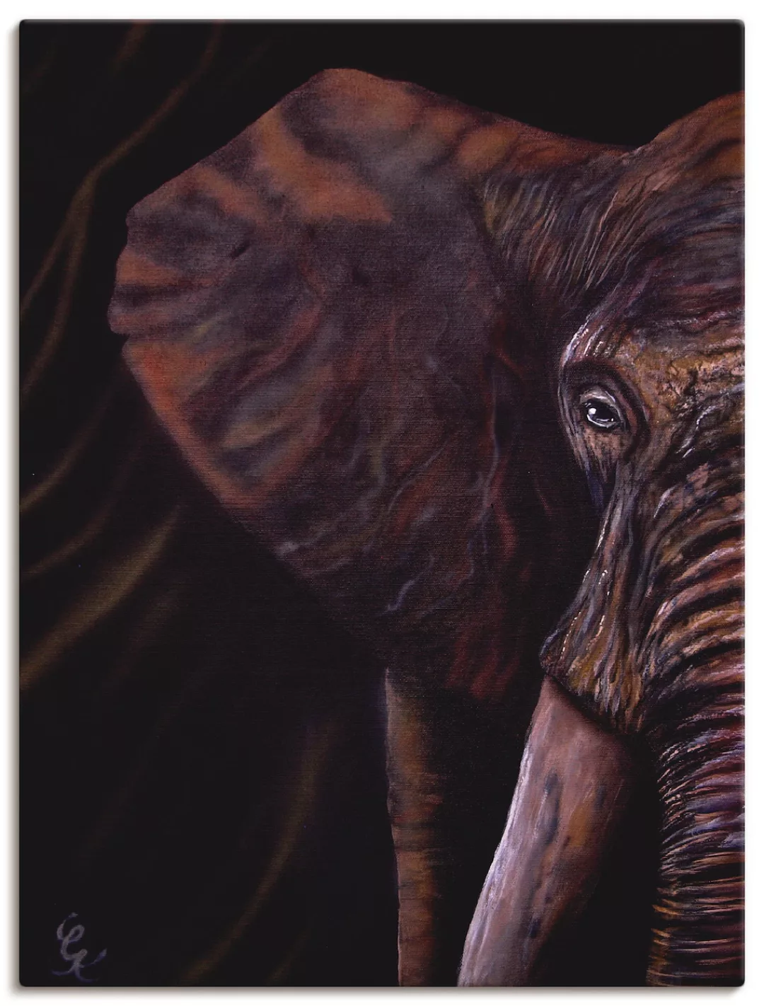 Artland Leinwandbild "Elefant", Wildtiere, (1 St.) günstig online kaufen