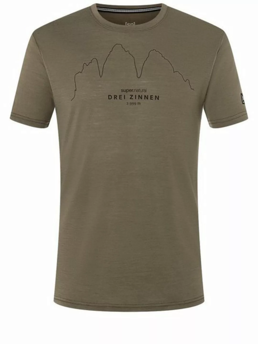 SUPER.NATURAL Print-Shirt Merino T-Shirt M DREI ZINNEN TEE atmungsaktiver M günstig online kaufen