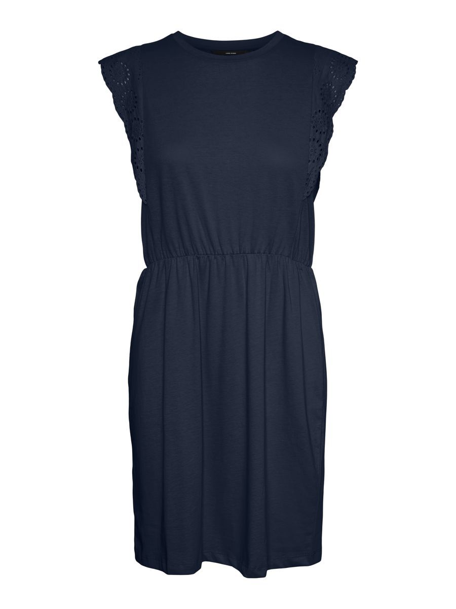 VERO MODA Spitzenverziertes Kurzkleid Damen Blau günstig online kaufen