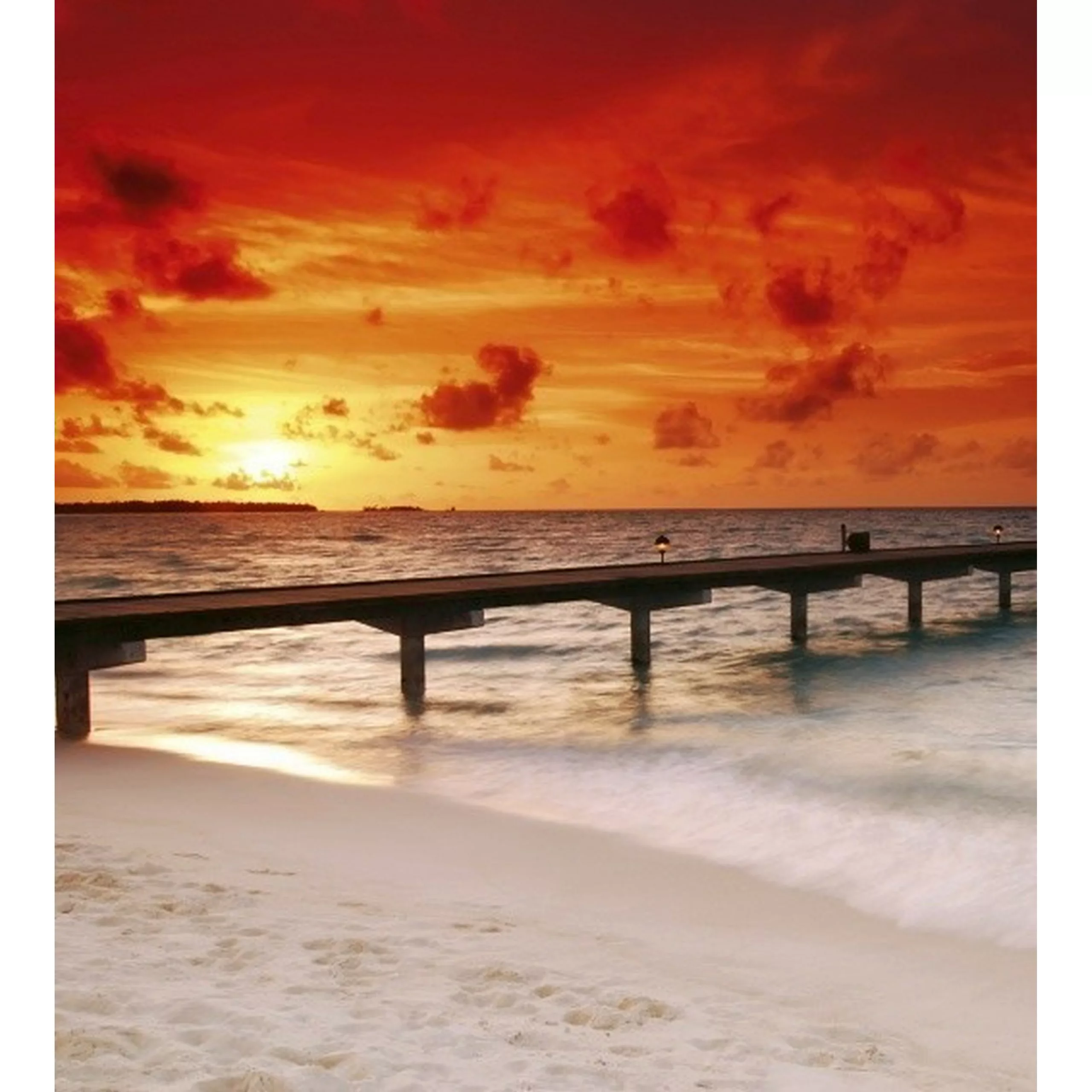 Fototapete JETTY IN SUNSET  | MS-3-0191 | Rot | Digitaldruck auf Vliesträge günstig online kaufen