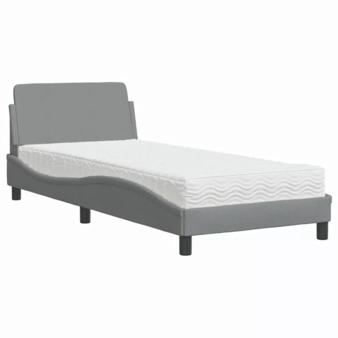 vidaXL Bett Bett mit Matratze Hellgrau 80x200 cm Stoff günstig online kaufen