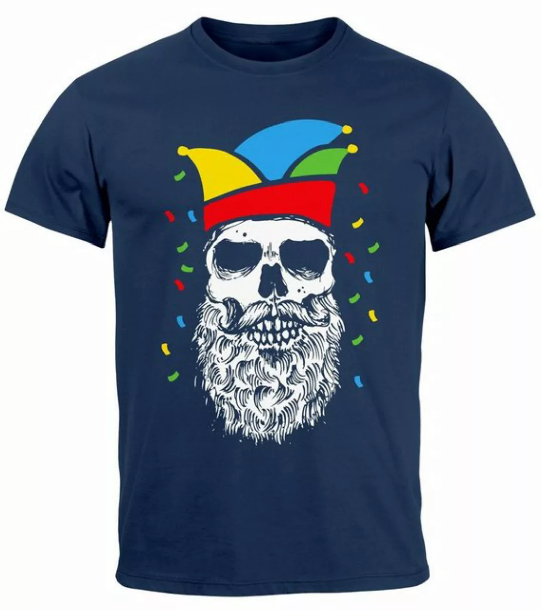 MoonWorks Print-Shirt Herren T-Shirt Fasching Karneval Totenkopf mit Narren günstig online kaufen