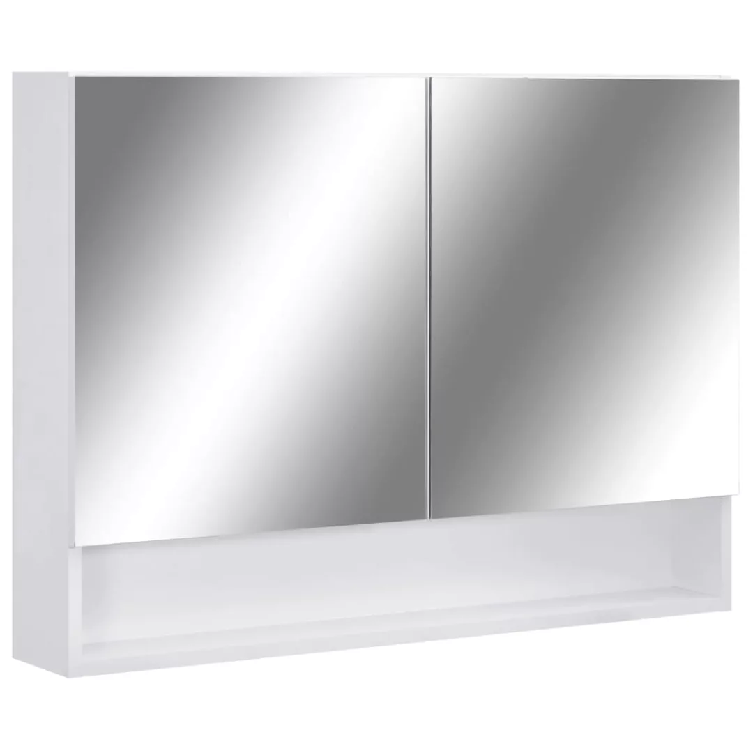 Led-bad-spiegelschrank Weiß 80x15x60 Cm Mdf günstig online kaufen