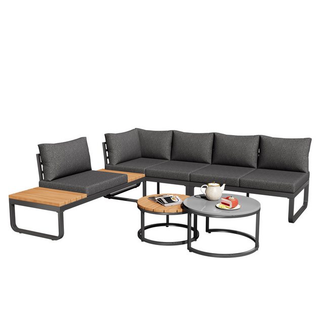 MODFU Sofa Outdoor Garten-Lounge-Set,mit verzinktem Eisengestell, Gartenmöb günstig online kaufen