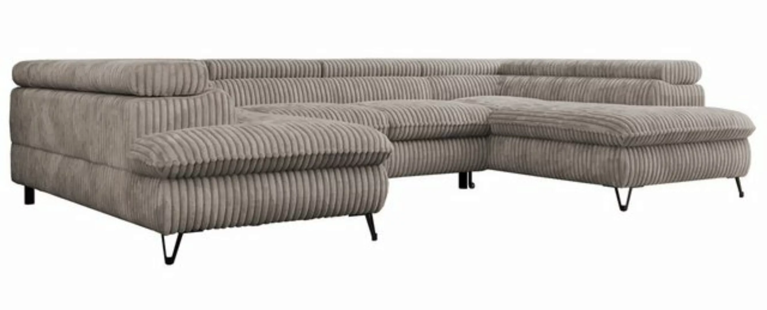 MKS MÖBEL Ecksofa PEDRO U, Set, Zwei Bettkästen, Wellenfedern, Metallbeine, günstig online kaufen