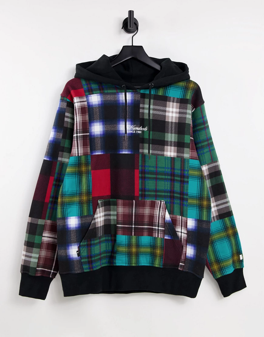 The Hundreds – Kapuzenpullover mit mehrfarbigem Patchwork-Design-Schwarz günstig online kaufen