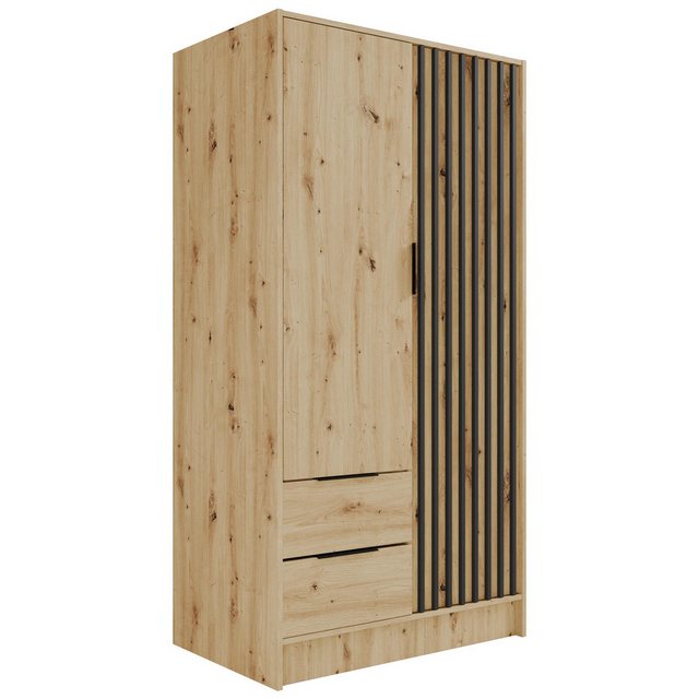 ALTDECOR Drehtürenschrank NELIA (Kleiderschrank Aluminium-Leisten Lamelle) günstig online kaufen