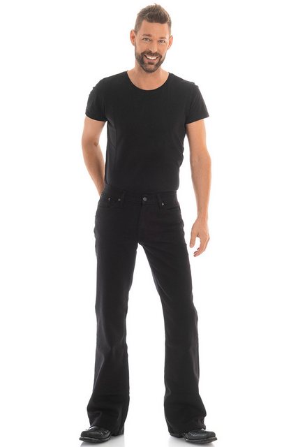 Comycom Bootcut-Jeans Herren STAR CUT GABARDINE schwarz günstig online kaufen